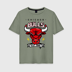 Женская футболка оверсайз Chicago Bulls est. 1966