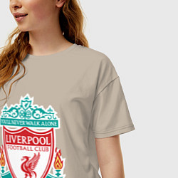 Футболка оверсайз женская Liverpool FC, цвет: миндальный — фото 2