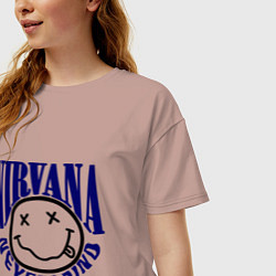 Футболка оверсайз женская Nevermind Nirvana, цвет: пыльно-розовый — фото 2