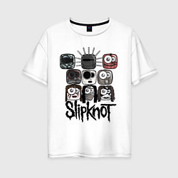 Женская футболка оверсайз Slipknot Masks