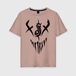 Футболка оверсайз женская Slipknot Demon, цвет: пыльно-розовый