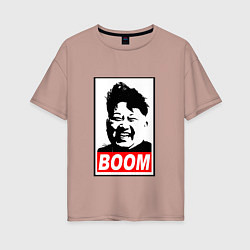 Футболка оверсайз женская BOOM: Kim Chen Eun, цвет: пыльно-розовый