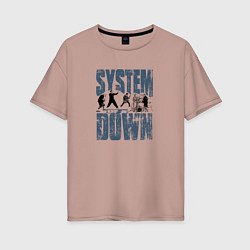 Женская футболка оверсайз System of a Down большое лого
