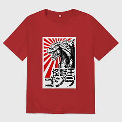 Женская футболка оверсайз Godzilla Poster