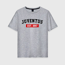 Футболка оверсайз женская FC Juventus Est. 1897, цвет: меланж