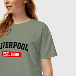 Футболка оверсайз женская FC Liverpool Est. 1892, цвет: авокадо — фото 2
