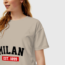 Футболка оверсайз женская FC Milan Est. 1899, цвет: миндальный — фото 2