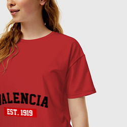 Футболка оверсайз женская FC Valencia Est. 1919, цвет: красный — фото 2