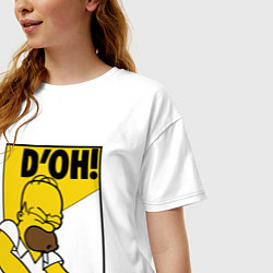 Футболка оверсайз женская Homer D'OH!, цвет: белый — фото 2