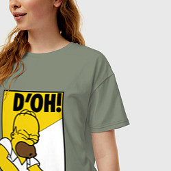 Футболка оверсайз женская Homer D'OH!, цвет: авокадо — фото 2