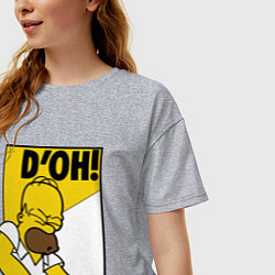 Футболка оверсайз женская Homer D'OH!, цвет: меланж — фото 2