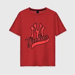 Женская футболка оверсайз New York Yankees logo