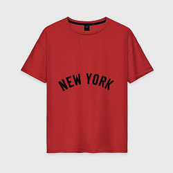 Футболка оверсайз женская New York Logo, цвет: красный