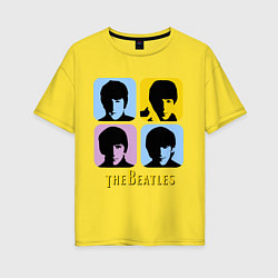 Футболка оверсайз женская The Beatles: pop-art, цвет: желтый