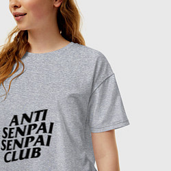 Футболка оверсайз женская ANTI SENPAI CLUB, цвет: меланж — фото 2