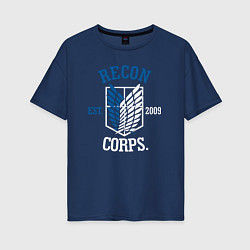 Футболка оверсайз женская Recon Corps est 2009, цвет: тёмно-синий