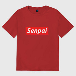 Футболка оверсайз женская Senpai Supreme, цвет: красный