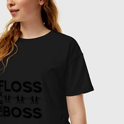 Футболка оверсайз женская Floss like a boss, цвет: черный — фото 2