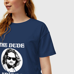Футболка оверсайз женская The Dude Abides, цвет: тёмно-синий — фото 2