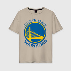 Футболка оверсайз женская Golden state Warriors, цвет: миндальный