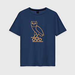 Футболка оверсайз женская OVO Owl, цвет: тёмно-синий