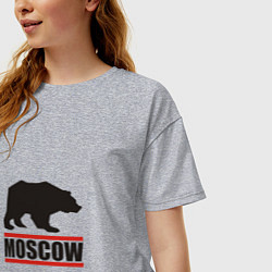 Футболка оверсайз женская Moscow Bear, цвет: меланж — фото 2