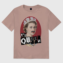 Футболка оверсайз женская The Queen, цвет: пыльно-розовый