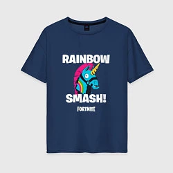 Футболка оверсайз женская Rainbow Smash, цвет: тёмно-синий