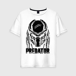 Футболка оверсайз женская Predator Mask, цвет: белый