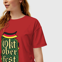 Футболка оверсайз женская Oktoberfest Germany, цвет: красный — фото 2