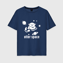 Футболка оверсайз женская Otter Space, цвет: тёмно-синий