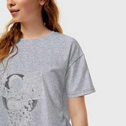Футболка оверсайз женская Space Music, цвет: меланж — фото 2