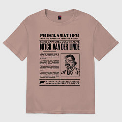 Футболка оверсайз женская RDR II: Proclamation, цвет: пыльно-розовый