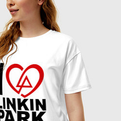 Футболка оверсайз женская I love Linkin Park, цвет: белый — фото 2