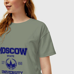 Футболка оверсайз женская MGU Moscow University, цвет: авокадо — фото 2