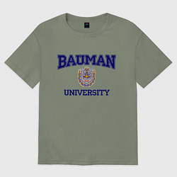 Футболка оверсайз женская BAUMAN University, цвет: авокадо