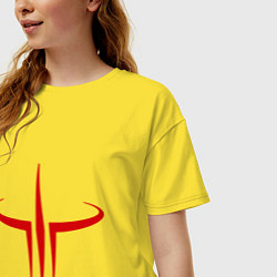 Футболка оверсайз женская Quake logo, цвет: желтый — фото 2
