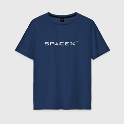Футболка оверсайз женская SpaceX, цвет: тёмно-синий