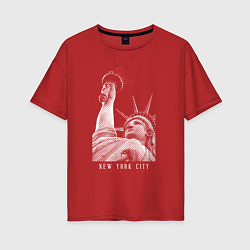 Женская футболка оверсайз Статуя свободы