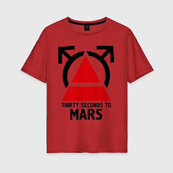 Футболка оверсайз женская Thirty Seconds To Mars, цвет: красный