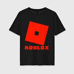 Футболка оверсайз женская Roblox Logo, цвет: черный