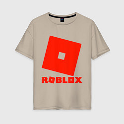 Футболка оверсайз женская Roblox Logo, цвет: миндальный