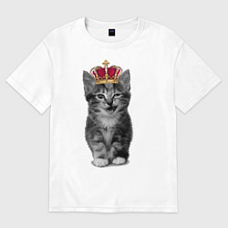 Футболка оверсайз женская Meow kitten, цвет: белый
