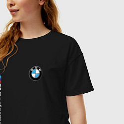 Футболка оверсайз женская BMW M PERFORMANCE БМВ, цвет: черный — фото 2