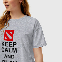 Футболка оверсайз женская Keep Calm & Play Dota, цвет: меланж — фото 2