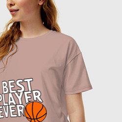 Футболка оверсайз женская Best player ever.(Лучший игрок всех времен), цвет: пыльно-розовый — фото 2