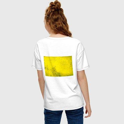 Женская футболка оверсайз Metro Exodus: Yellow Grunge / Белый – фото 4