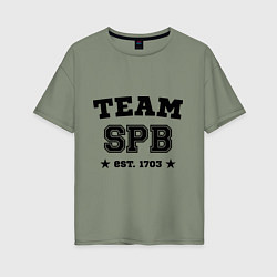 Футболка оверсайз женская Team SPB est. 1703, цвет: авокадо