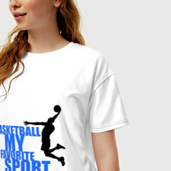 Футболка оверсайз женская Basketball - my favorite, цвет: белый — фото 2