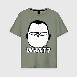 Футболка оверсайз женская What?, цвет: авокадо